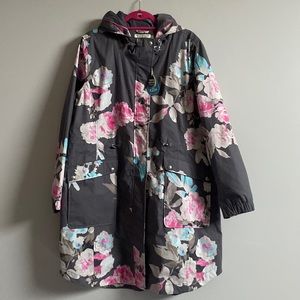 Joules right as rain outwit the weather waterproof women's floral raincoat